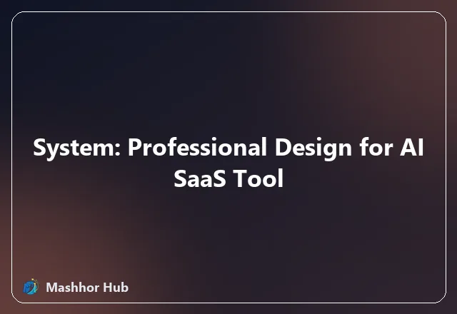 System: Professional Design for AI SaaS Tool